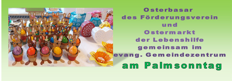 Österliche Dekoration auf dem Osterbasar