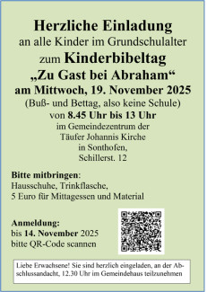Einladung zum Kinderbibeltag