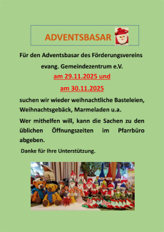 Einladung Adventsbasar 2025