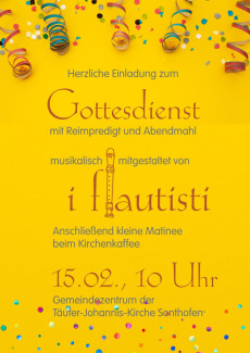 Flötenensemble I Flautisti spielt im Gottesdienst