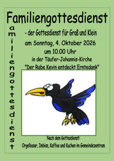 Ein Rabe beim Erntedankfest