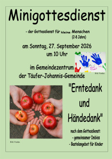 Erntedank und Händedank im Minigottesdienst