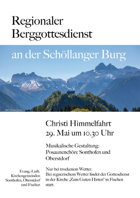 Berggottesdienst - Blick auf die Schöllanger Burg 