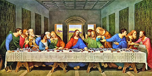 Jesus und seine Jünger beim letzten Abendmahl
