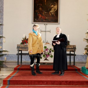 Frau Kaufmann, Pfarrer Scharrer